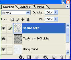 layers for shamrocks on texture