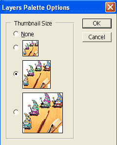 You can choose your layers palette thumbnail size!