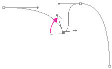 Drag the handles up with the Convert Point tool