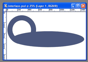 Use the elliptical marquee to make a circular selection. Fill this with color. Drag out a smaller circular selection, positioning it carefully. Hit Delete to cut out that part. Ctrl-D to deselect!