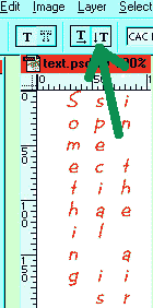 the button for horizontally/vertically orienting text